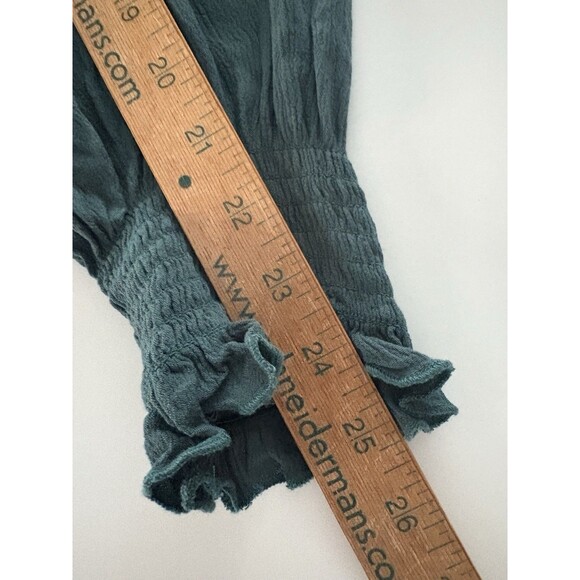 Scarlet Darkness Top Size Large Green Peasant Dark Romance Renaissance Goth - Picture 13 of 15